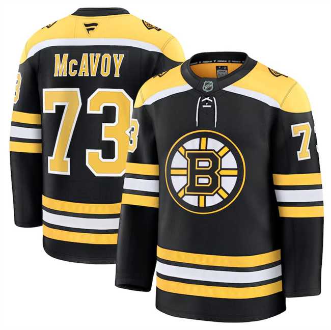 Mens Boston Bruins #73 Charlie McAvoy Black 2024-25 Home Stitched Hockey Jersey Dzhi->boston bruins->NHL Jersey